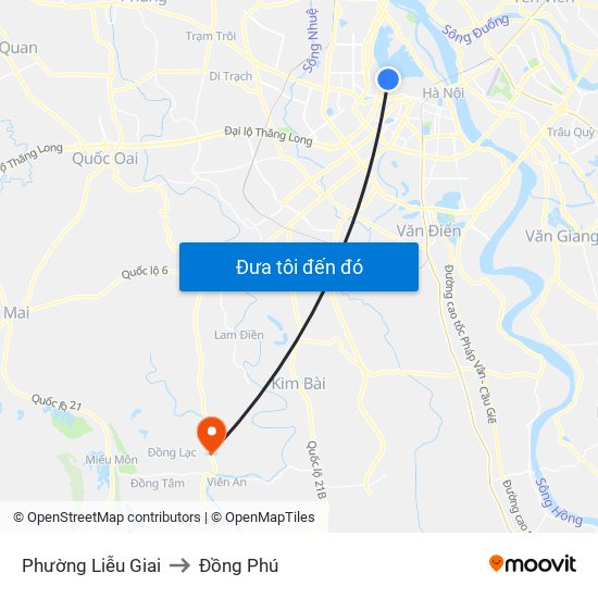 Phường Liễu Giai to Đồng Phú map