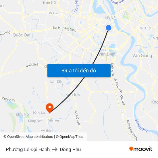 Phường Lê Đại Hành to Đồng Phú map