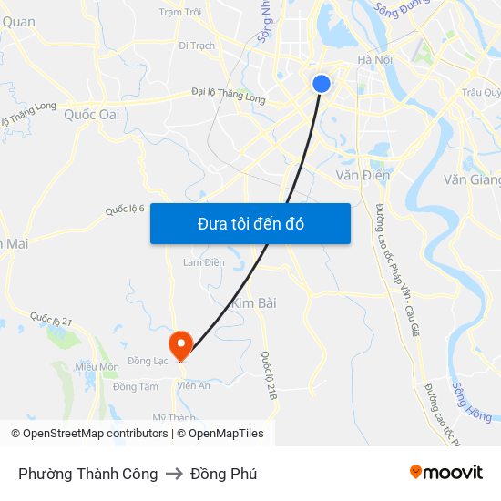 Phường Thành Công to Đồng Phú map