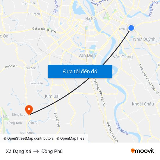 Xã Đặng Xá to Đồng Phú map