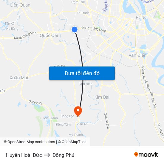 Huyện Hoài Đức to Đồng Phú map