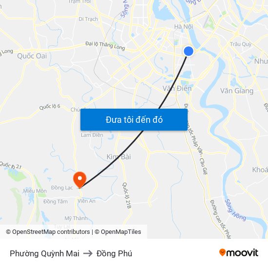 Phường Quỳnh Mai to Đồng Phú map