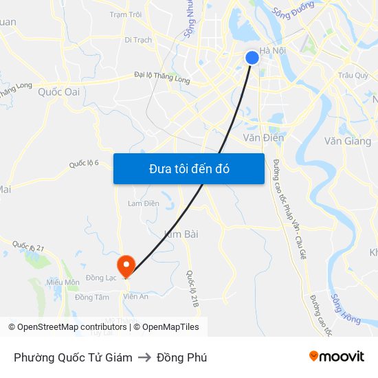 Phường Quốc Tử Giám to Đồng Phú map