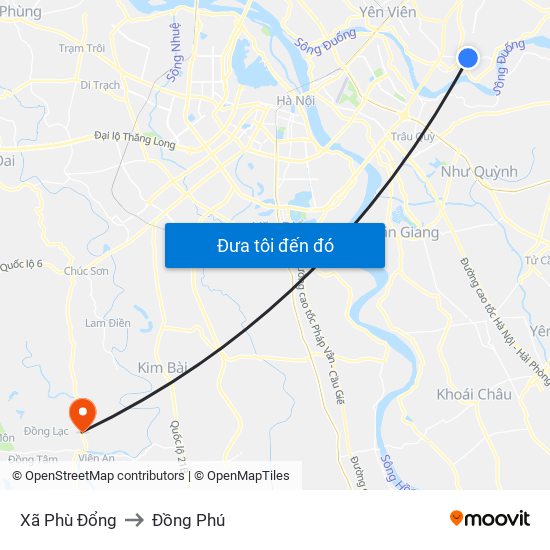 Xã Phù Đổng to Đồng Phú map