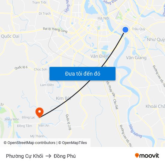 Phường Cự Khối to Đồng Phú map