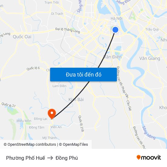 Phường Phố Huế to Đồng Phú map