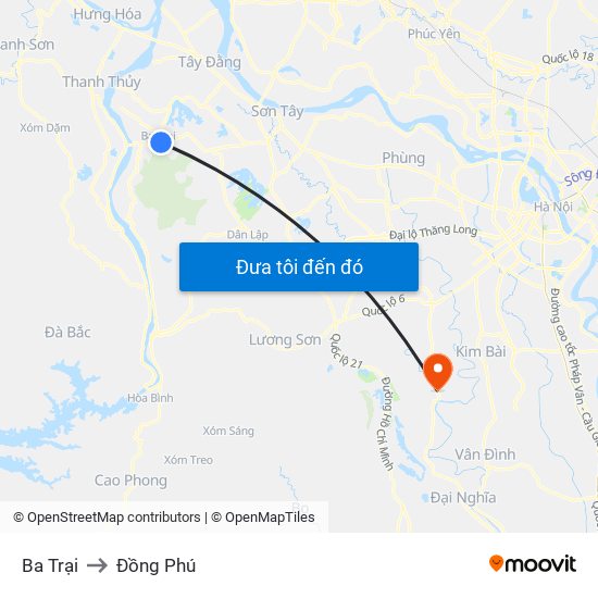 Ba Trại to Đồng Phú map