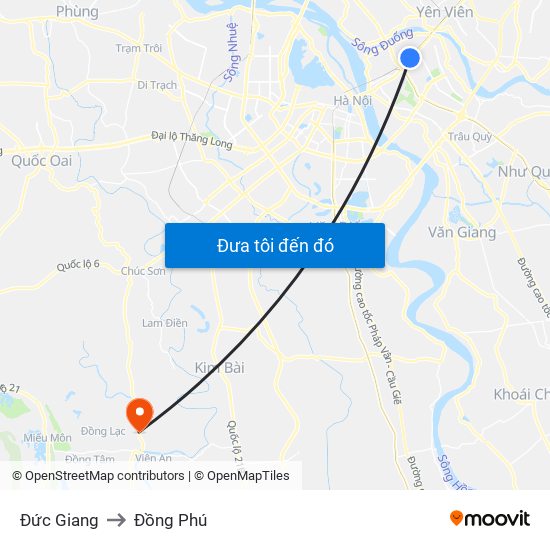 Đức Giang to Đồng Phú map