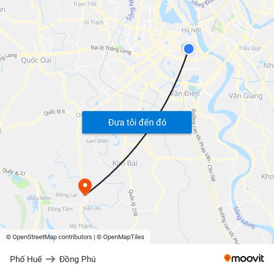 Phố Huế to Đồng Phú map