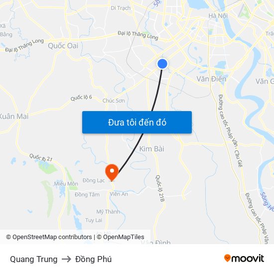 Quang Trung to Đồng Phú map