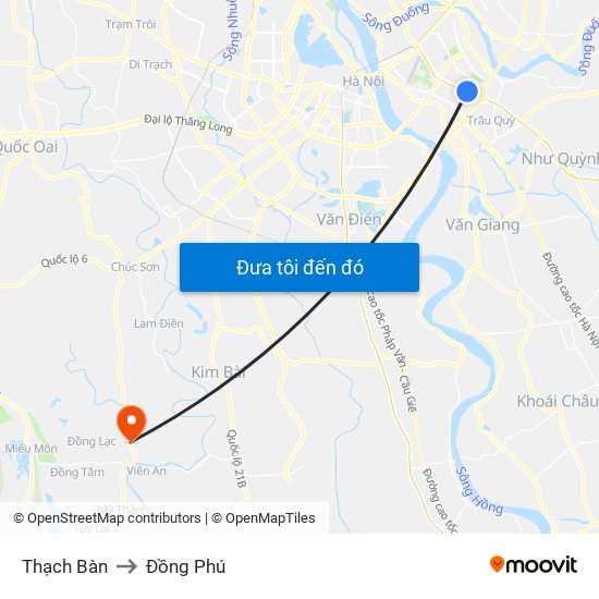 Thạch Bàn to Đồng Phú map