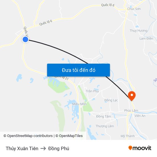 Thủy Xuân Tiên to Đồng Phú map