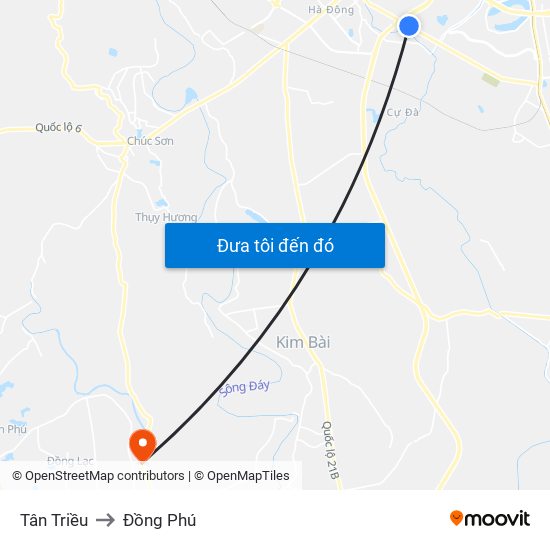 Tân Triều to Đồng Phú map