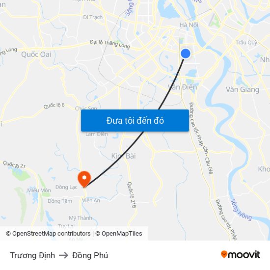 Trương Định to Đồng Phú map