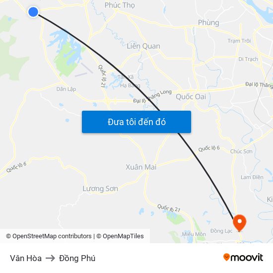 Vân Hòa to Đồng Phú map