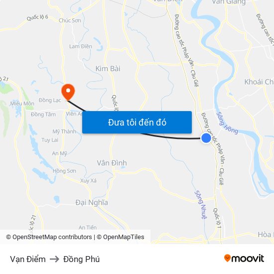 Vạn Điểm to Đồng Phú map