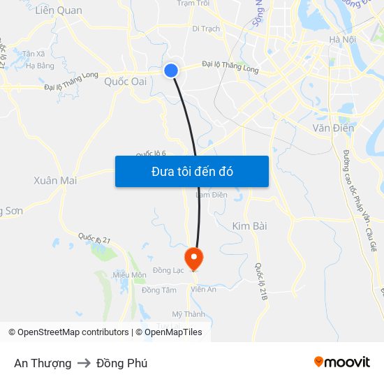 An Thượng to Đồng Phú map