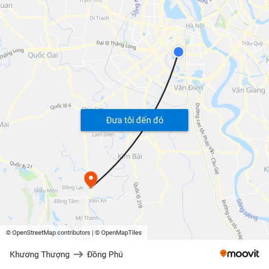 Khương Thượng to Đồng Phú map