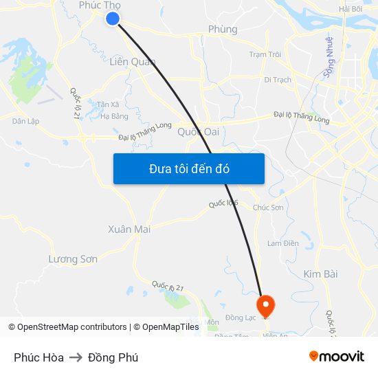 Phúc Hòa to Đồng Phú map