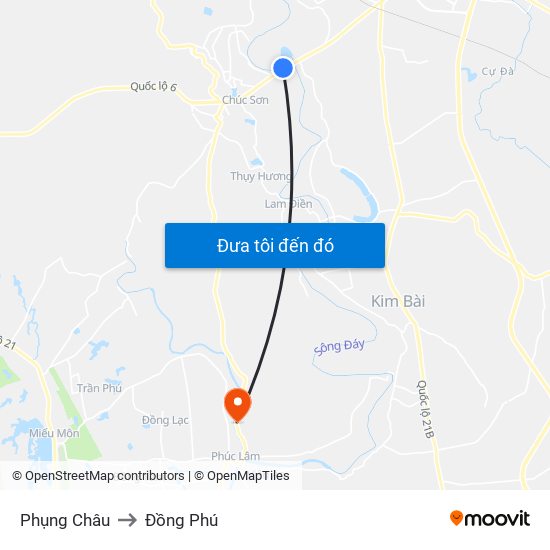 Phụng Châu to Đồng Phú map