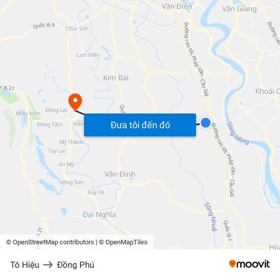 Tô Hiệu to Đồng Phú map
