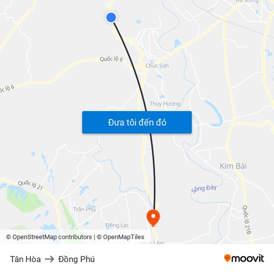 Tân Hòa to Đồng Phú map