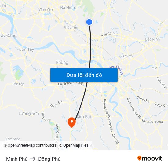 Minh Phú to Đồng Phú map