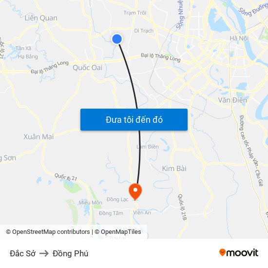 Đắc Sở to Đồng Phú map