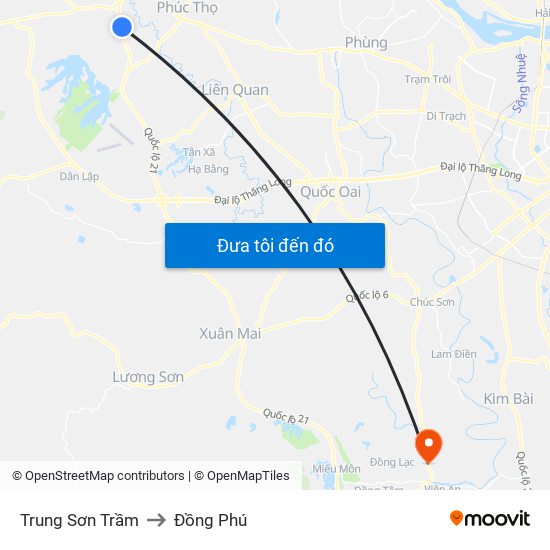 Trung Sơn Trầm to Đồng Phú map