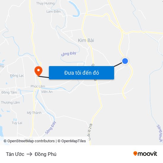 Tân Ước to Đồng Phú map