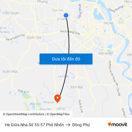 Hè Giữa Nhà Số 55-57 Phố Nhổn to Đồng Phú map