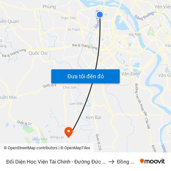 Đối Diện Học Viện Tài Chính - Đường Đức Thắng to Đồng Phú map