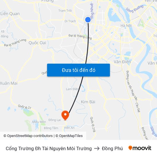 Cổng Trường Đh Tài Nguyên Môi Trường to Đồng Phú map