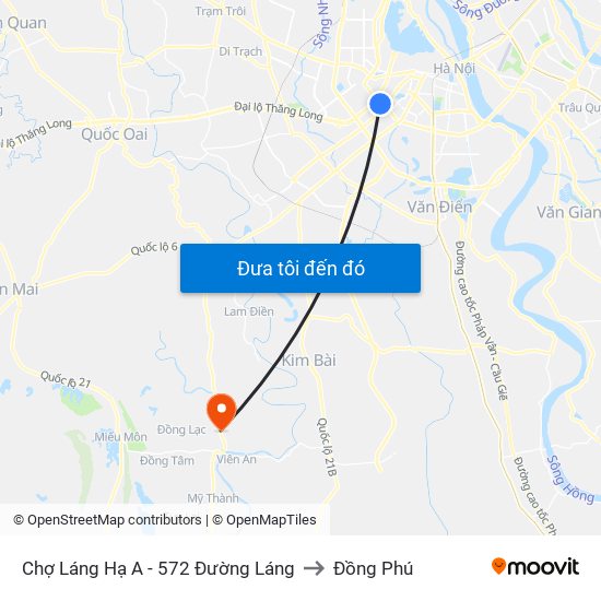 Chợ Láng Hạ A - 572 Đường Láng to Đồng Phú map