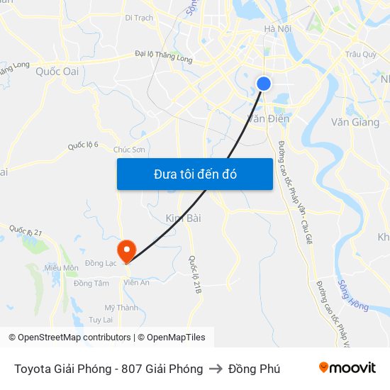 Toyota Giải Phóng - 807 Giải Phóng to Đồng Phú map