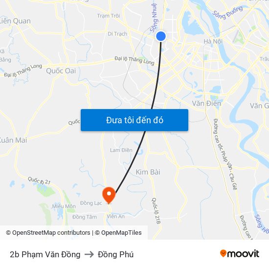 2b Phạm Văn Đồng to Đồng Phú map