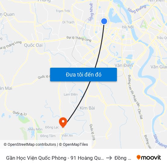 Gần Học Viện Quốc Phòng - 91 Hoàng Quốc Việt to Đồng Phú map