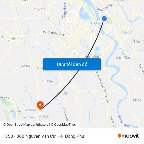 358 - 360 Nguyễn Văn Cừ to Đồng Phú map