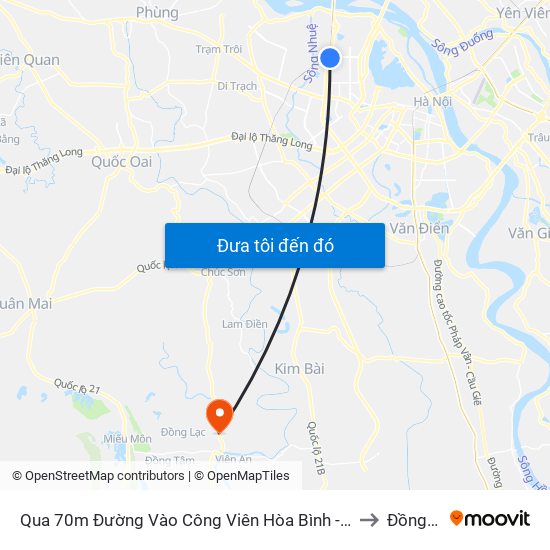 Qua 70m Đường Vào Công Viên Hòa Bình - Phạm Văn Đồng to Đồng Phú map