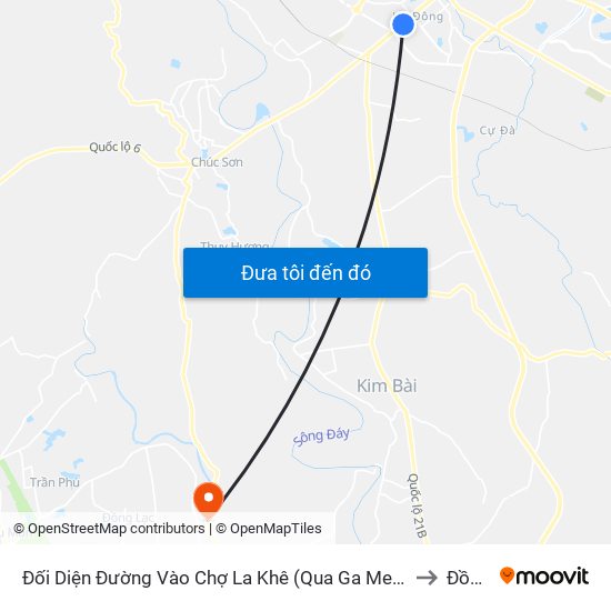 Đối Diện Đường Vào Chợ La Khê (Qua Ga Metro La Khê) - 405 Quang Trung (Hà Đông) to Đồng Phú map