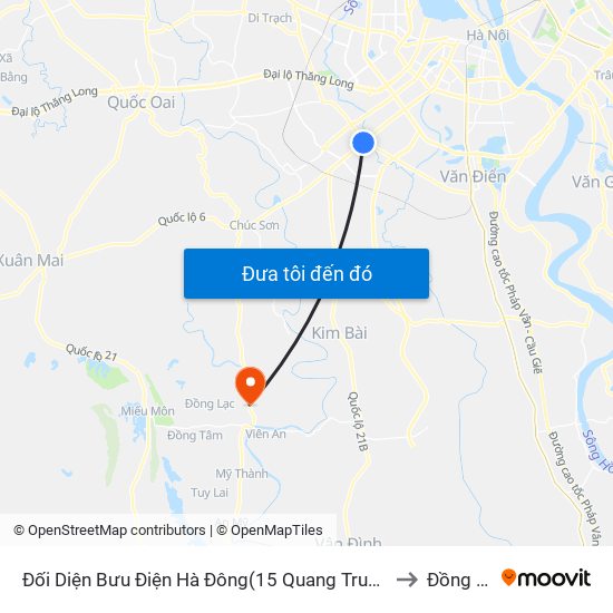 Đối Diện Bưu Điện Hà Đông(15 Quang Trung Hà Đông) to Đồng Phú map