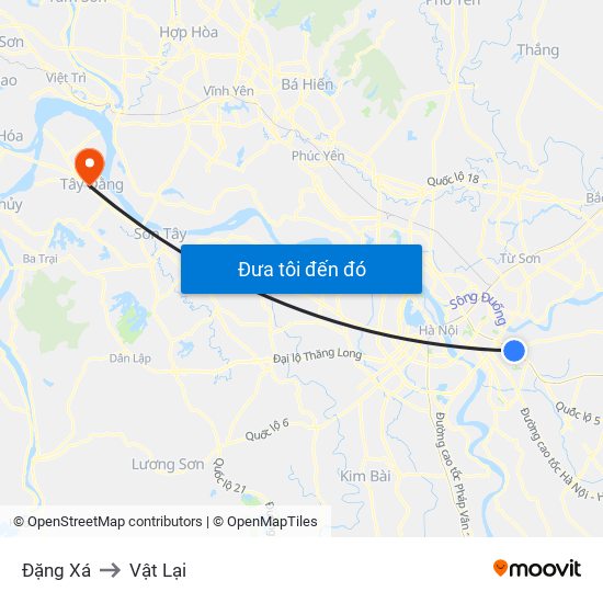 Đặng Xá to Vật Lại map