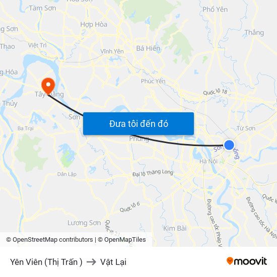 Yên Viên (Thị Trấn ) to Vật Lại map