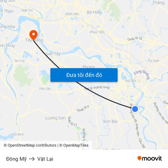 Đông Mỹ to Vật Lại map