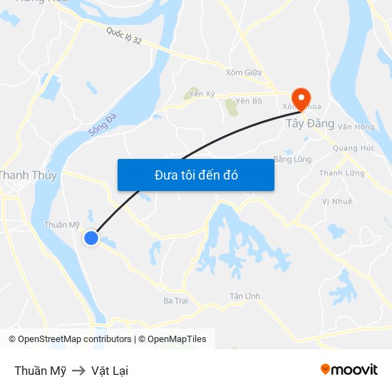 Thuần Mỹ to Vật Lại map