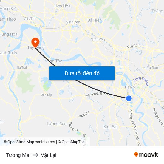 Tương Mai to Vật Lại map