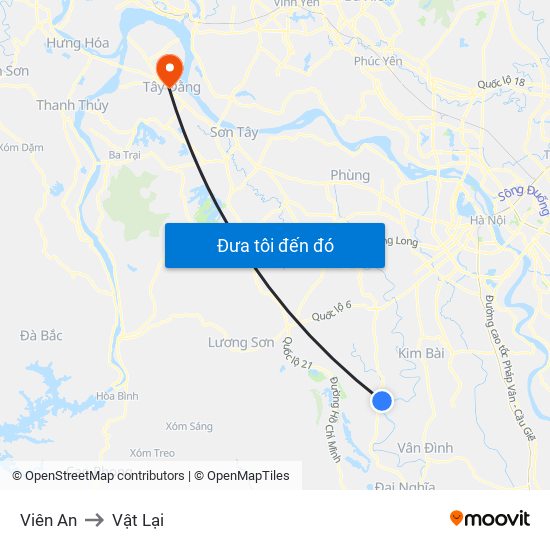 Viên An to Vật Lại map