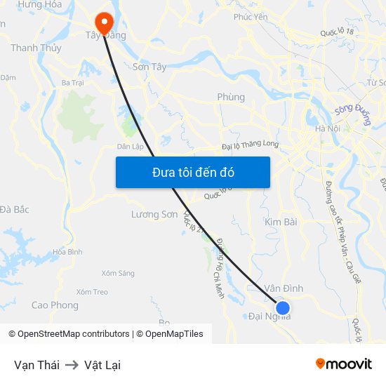 Vạn Thái to Vật Lại map