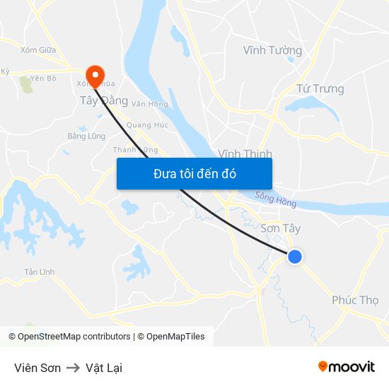 Viên Sơn to Vật Lại map