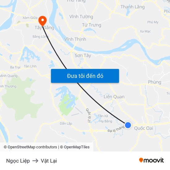 Ngọc Liệp to Vật Lại map